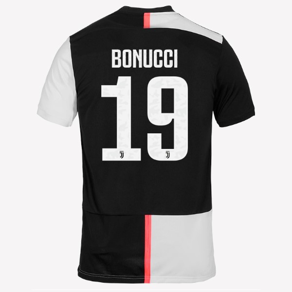 Trikot Juventus NO.19 Bonucci Heim 2019-20 Weiß Schwarz Fussballtrikots Günstig